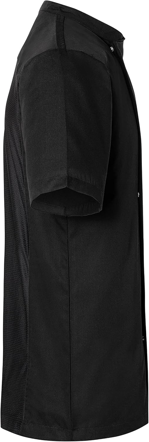 Karlowsky Kurzarm Überwurf-Kochhemd Basic 4XL Schwarz, 4XL Schwarz