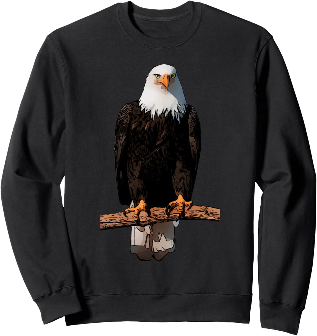 Adler-Aufdruck Tier Adlermotiv Weisskopfseeadler Tiermotiv Sweatshirt