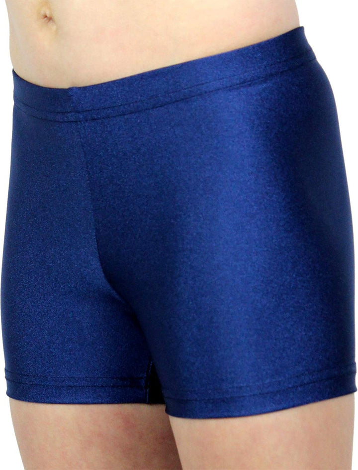 Shorty Kinder Hipster Kurze Mädchen Sporthose Glanz Lycra bi-elastisch Fitnesshose Hüfthose Hotpants