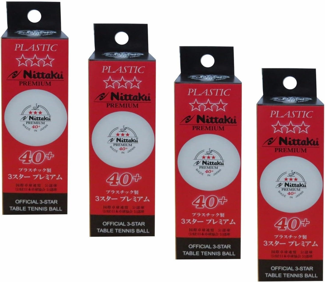 NITTAKU 3-Sterne Premium 40+ Tischtennisbälle (12er-Pack)