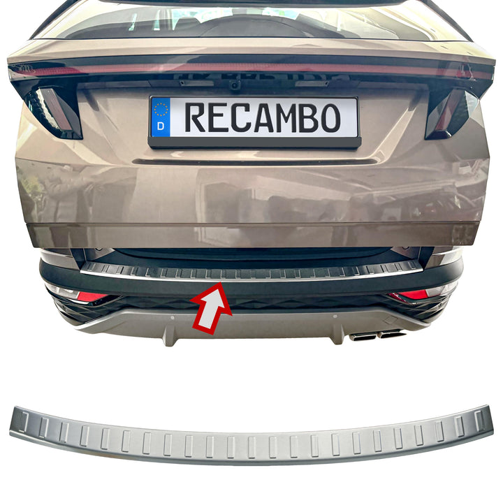RECAMBO Ladekantenschutz Edelstahl MATT - kompatibel für Hyundai Tucson | Typ NX4 | BJ ab 2020> - V2