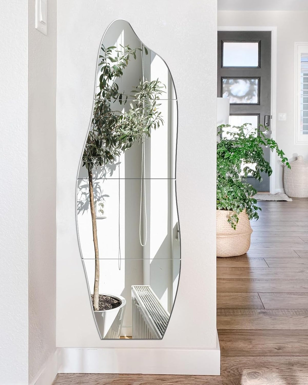 Selbstklebende Fliesenspiegel Glas HD DIY Wandspiegel Klebespiegel 4 Stück Spiegel zum Aufkleben Tür
