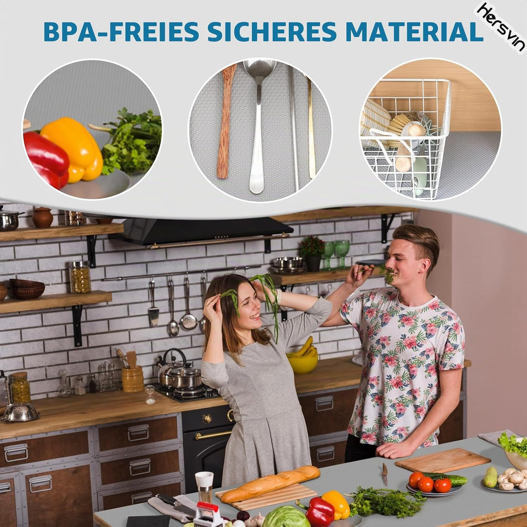 Hersvin Schubladenmatte (Übergrösse) 60cmx500cm Schrankpapier Schubladeneinlage Eva Wasserfest Nicht