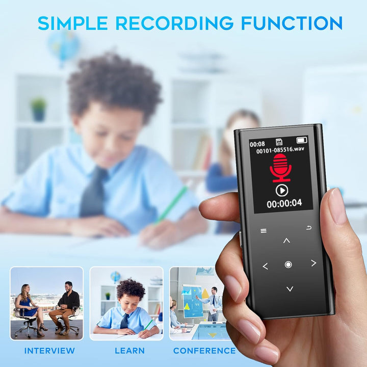64GB MP3-Player, ZOOAOXO Music Player mit Bluetooth 5.2, Eingebauter HD-Lautsprecher, UKW-Radio, Dik