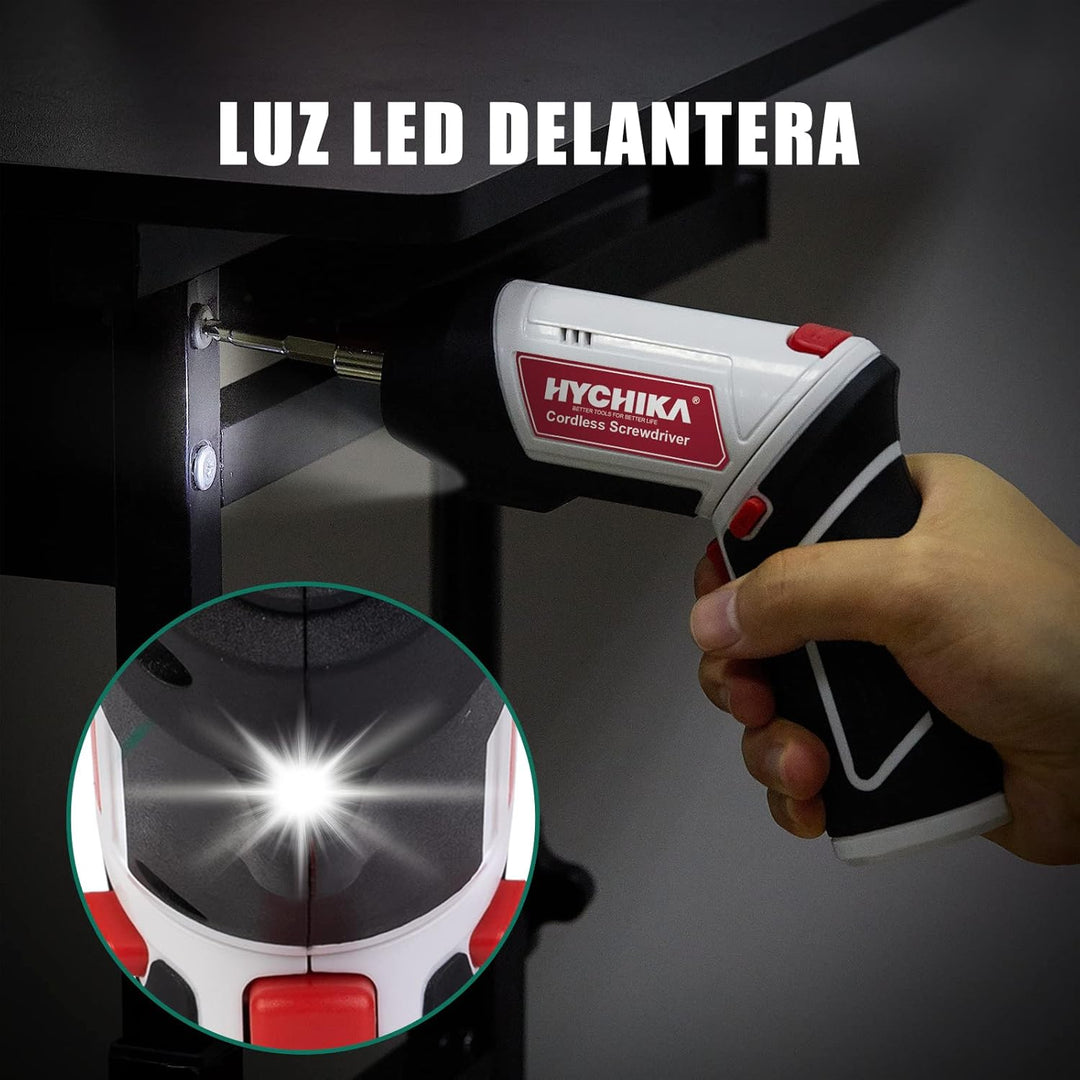 HYCHIKA Akkuschrauber, Cordless Screwdriver 6Nm Drehmoment und 2000mAh Akku 3,6V Li-Ion mit 20 Zubeh