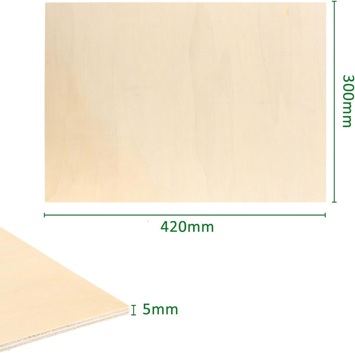 420 x 300 x 5 mm Sperrholzplatte Balsaholz, 10 Stücke Bastelholz Platten Sperrholz Platte Holzplatte