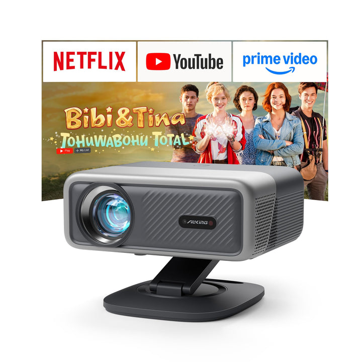 Smart Beamer 4K【Netflix-Fähig &amp; Dolby Audio】VISSPL 4000 ANSI Video Projektor,Autofokus&amp;Trapezkorrekt