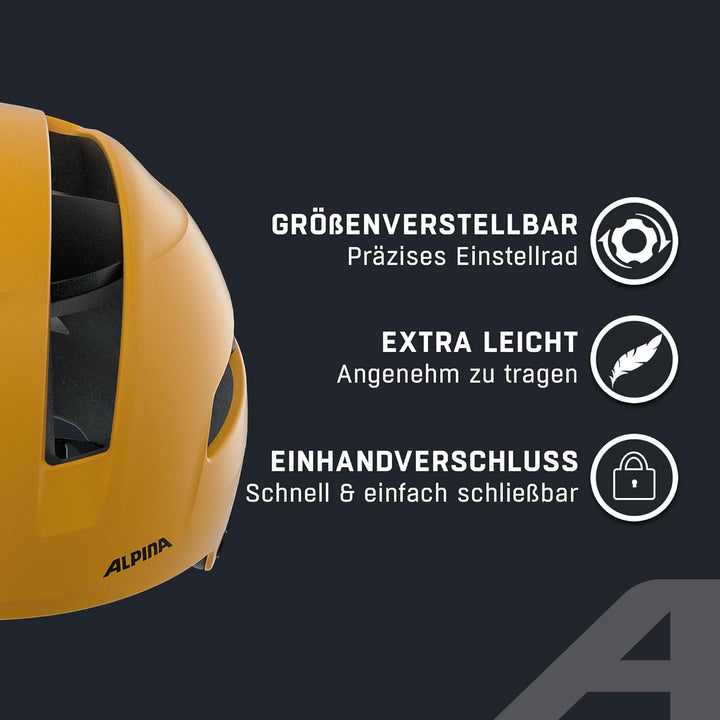 ALPINA SOHO - Extrem Robuster, Leichter & Individuell Anpassbarer Urban Fahrradhelm Für Erwachsene b