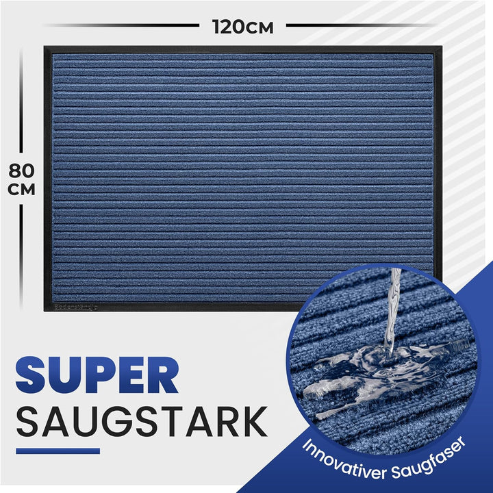 Fussmatte aussen - extrem rutschfest & langlebig - Fussabtreter aussenbereich blau 80x120cm - Türmat