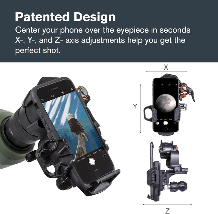 Celestron 81057 NexYZ DX 3-Achsen-Smartphone-Adapter-Set mit Bluetooth-Fernauslöser – Bilder und Vid
