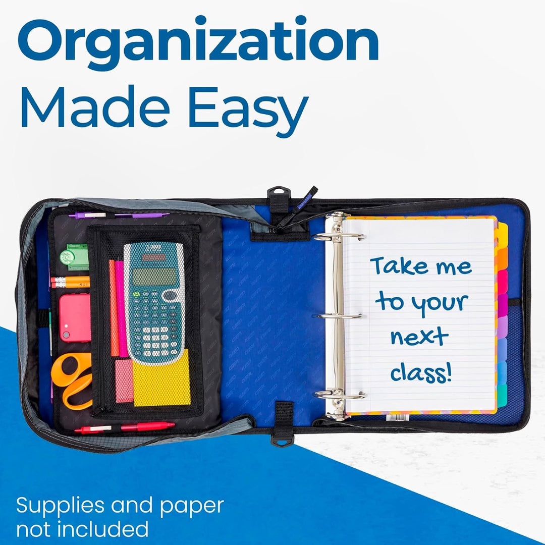 Case-it The Mighty D-146 Ordner mit Reissverschluss – 7,6 cm O-Ringe – 5 farbige Registerkarten – me