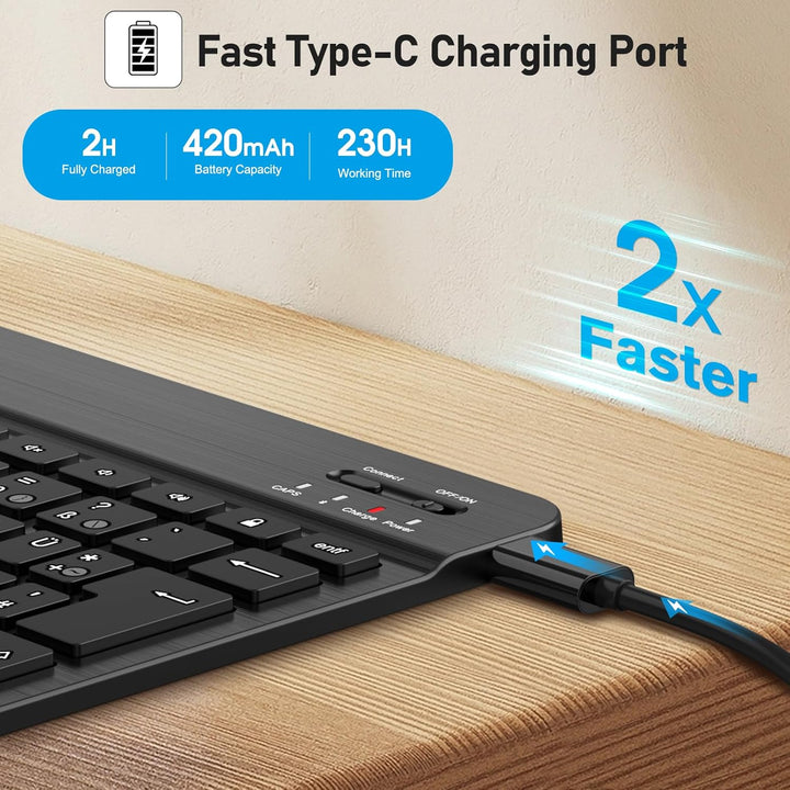 FINTIE Hülle mit Tastatur für iPad Pro 11 Zoll 2025/2024 (M5/M4), Soft TPU Rückseite Gehäuse Schutzh