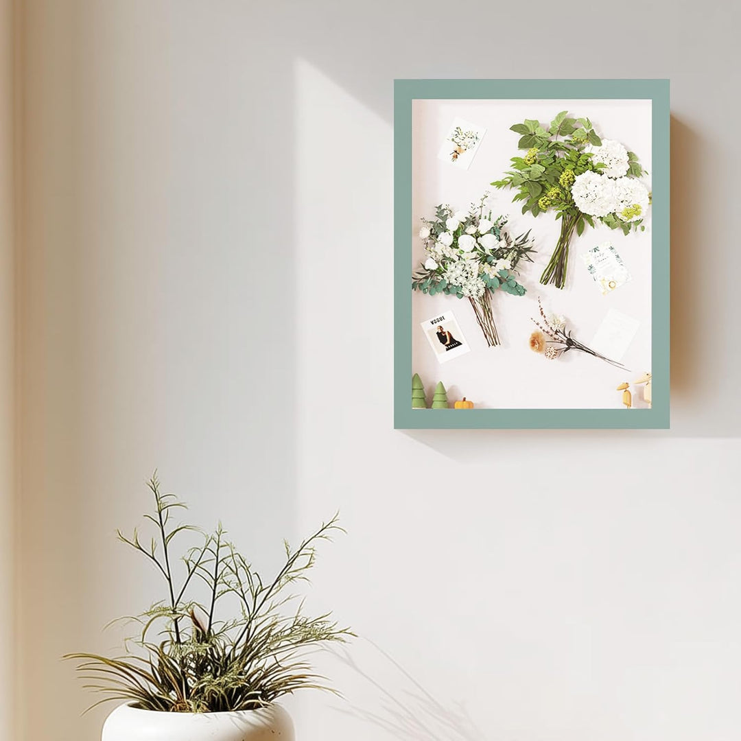Muzilife 3D Bilderrahmen zum Befüllen mit Echter Glasscheibe, 30x38x2,5cm Tiefer MDF Rahmen, Objektr