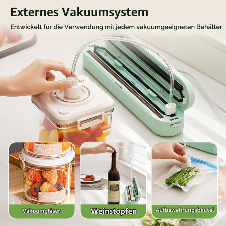 TOKIT 5-in-1-Vakuumierer für Lebensmittel, Automatische One-Touch-Vakuumiermaschine, Kompakte Vakuum