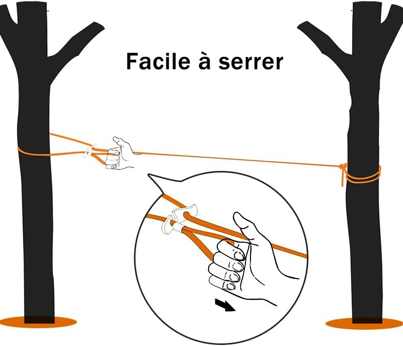 Wäscheleinen, 10 m, dick, für Garten und Aussenbereich, einfach zu Straffen, Orange… Orange 10m, Ora