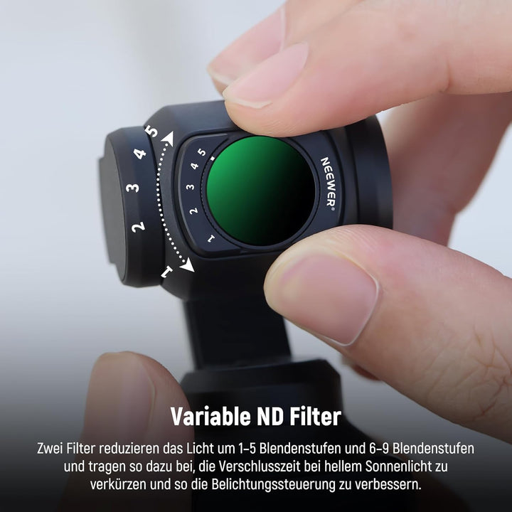 NEEWER Magnetic Variable ND Filter Set, Kompatibel mit DJI OSMO Pocket 3, 4 Stk. UV CPL ND2-32 (1-5