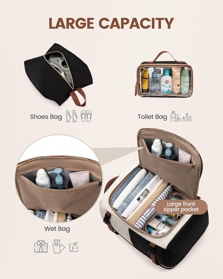 LOVEVOOK Reiserucksack Damen Herren, Handgepäck Rucksack Flugzeug, Travel Backpack Women, Handgepäck