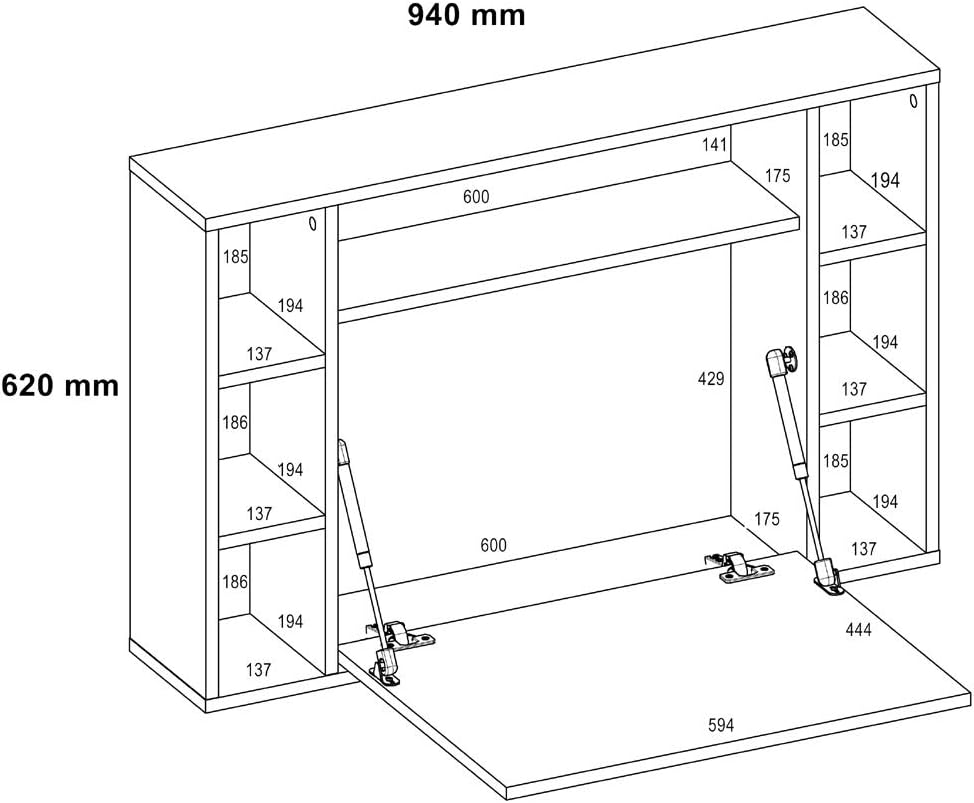 BIM Furniture Hängend klappbarer Schreibtischregale Muse Haushaltsbüro Wandtisch Computertisch (Sono
