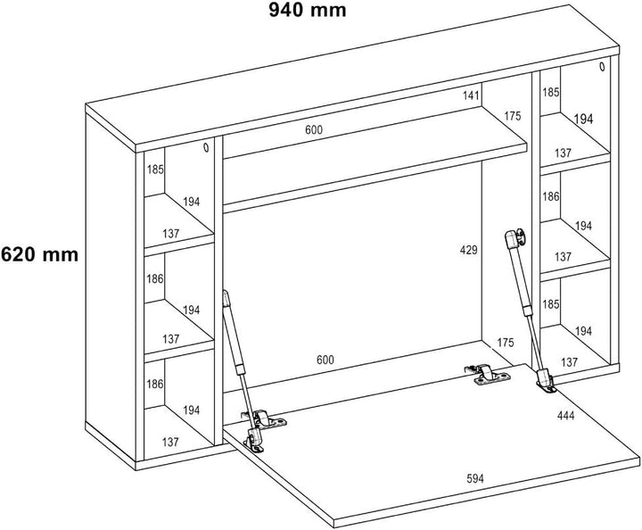 BIM Furniture Hängend klappbarer Schreibtischregale Muse Haushaltsbüro Wandtisch Computertisch (Sono