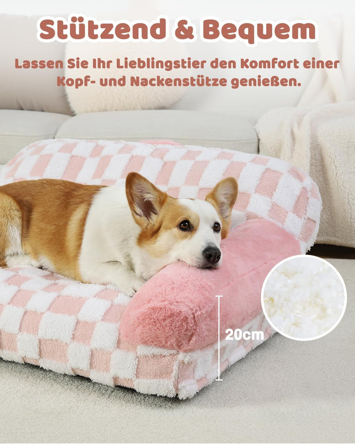 KSIIA Orthopädisches Katzenbett Flauschig 89x56cm, Abnehmbar Katzensofa Hundebett Waschbar, Hundesof