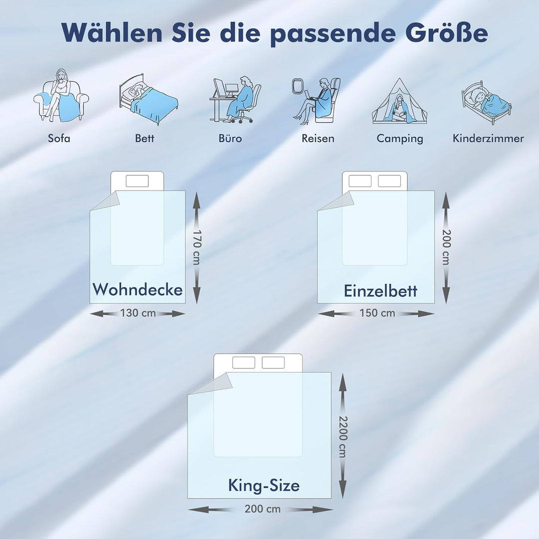 Elegear Kühldecke 150 x 200cm, Japanische Arc-Chill 3.0 Q-Max>0,5 Kühlfasern Selbstkühlende Sommerde