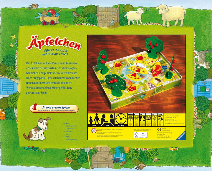 Ravensburger 22236 - Äpfelchen - Sammelspiel für Kinder, Äpfel pflücken für 2-4 Spieler ab 4-7 Jahre