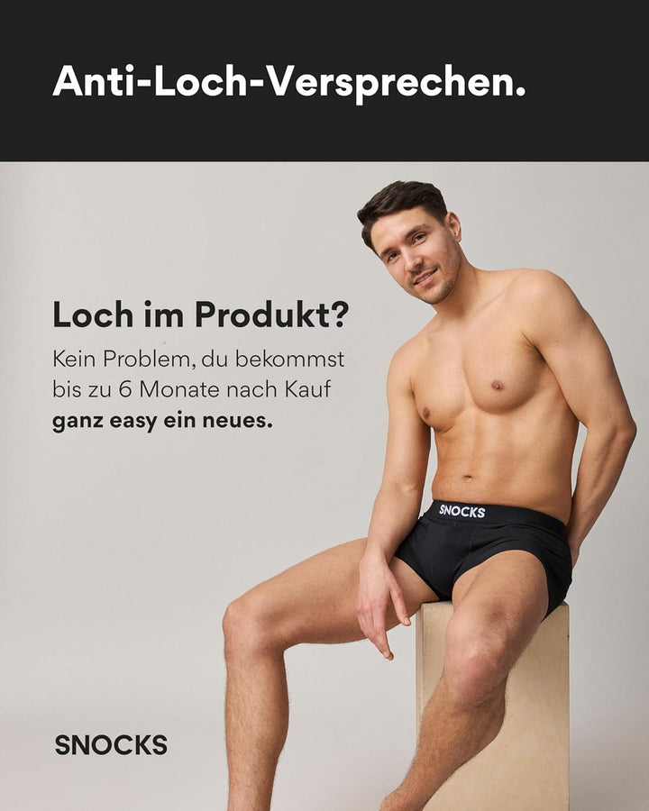 Snocks Boxershorts Herren Bio Baumwolle (6er Pack) Unterhosen Herren ohne einschneidenden Gummibund