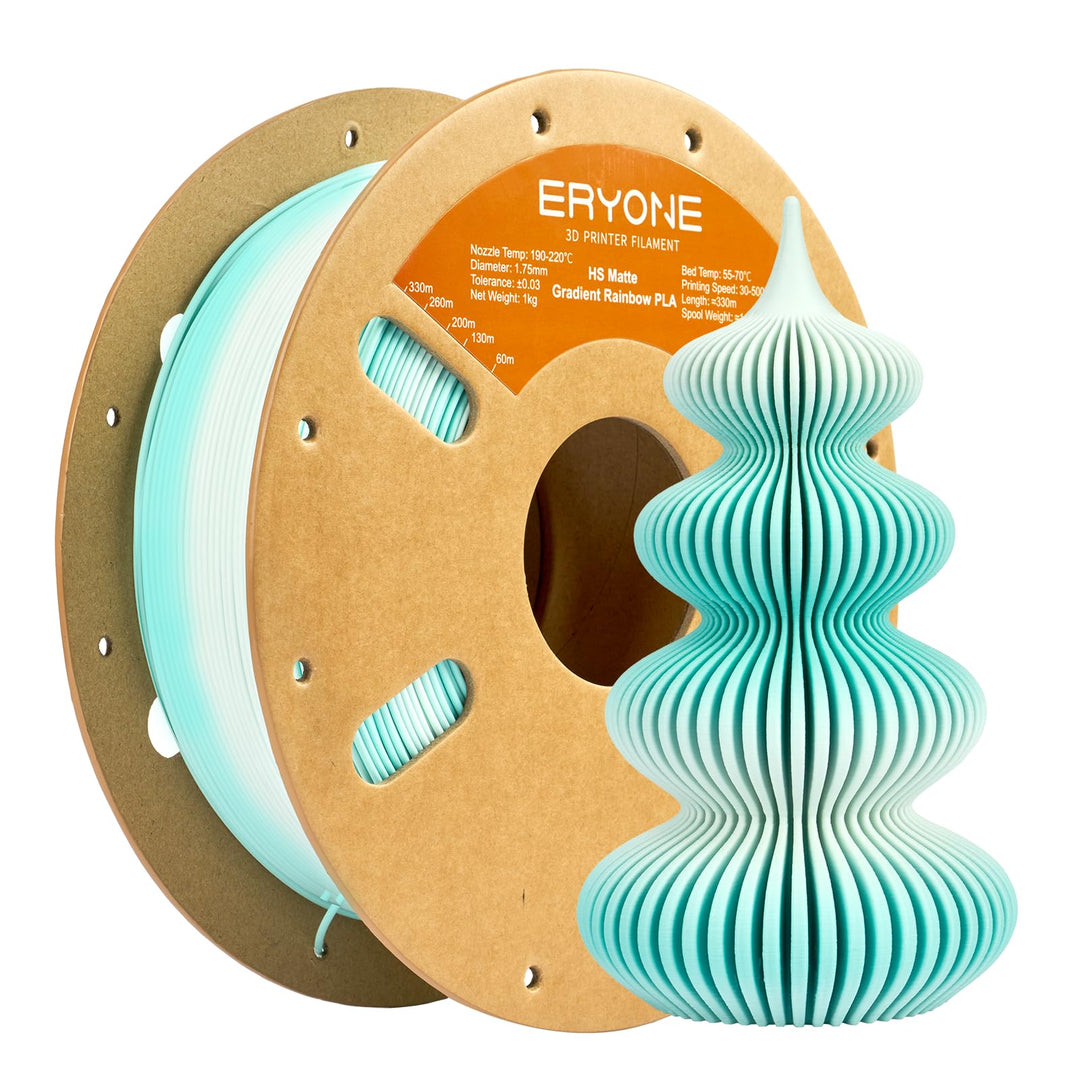 ERYONE Matte PLA 3D Drucker Filament 1.75mm, Matte Gradient Rainbow PLA, Massgenauigkeit +/- 0.03 mm