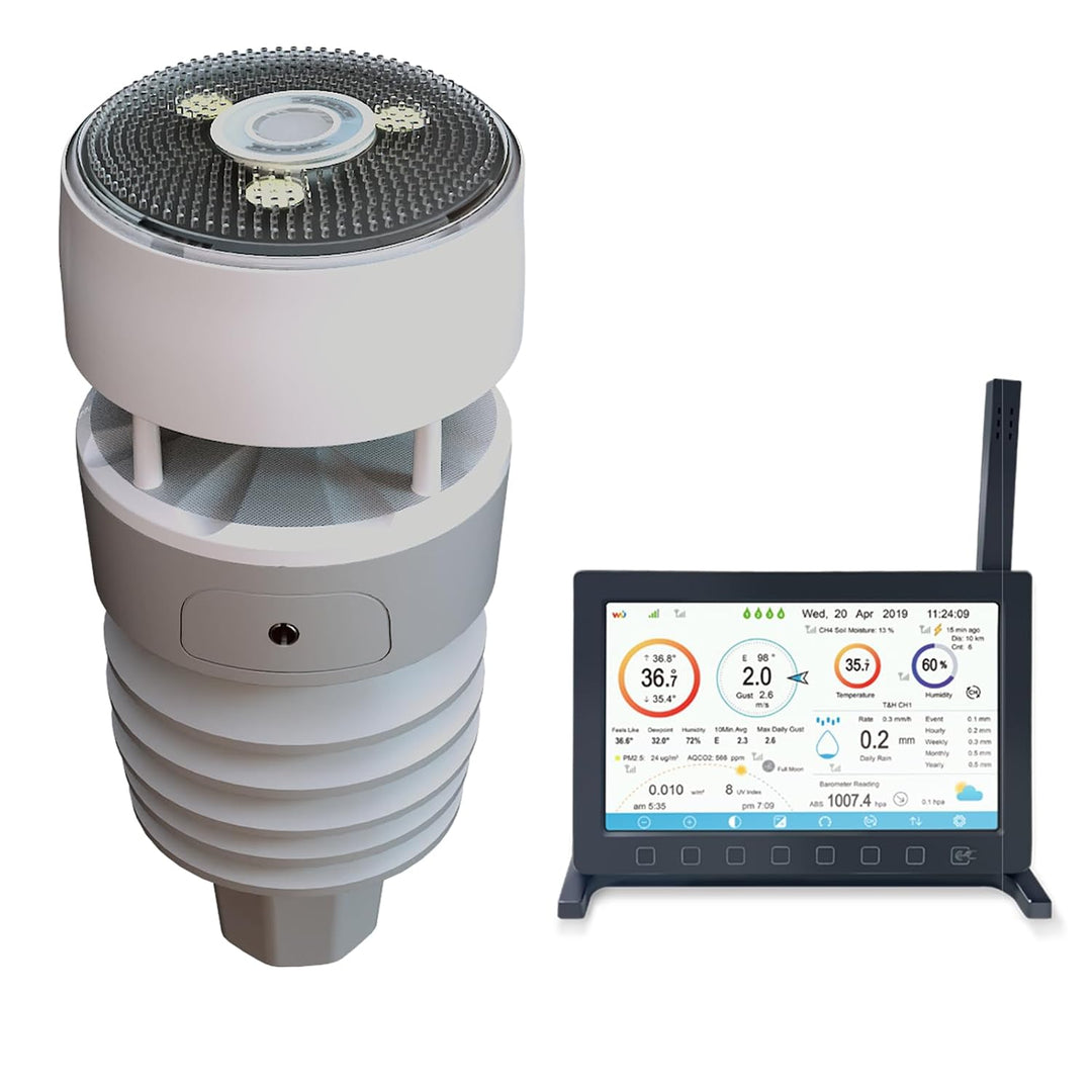 ECOWITT Wittboy Wetterstation HP2564, 7-in-1-Funkwetterstation mit Aussensensoren, 7-TFT-Farb-Touchs