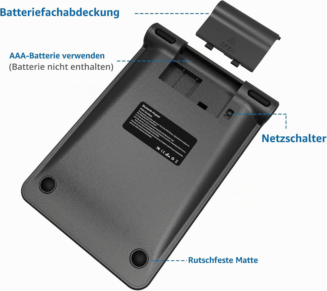 Cateck Ziffernblock Bluetooth, Nummernblock Numpad Bluetooth Ziffernblock mit 22 Tasten und Mehreren