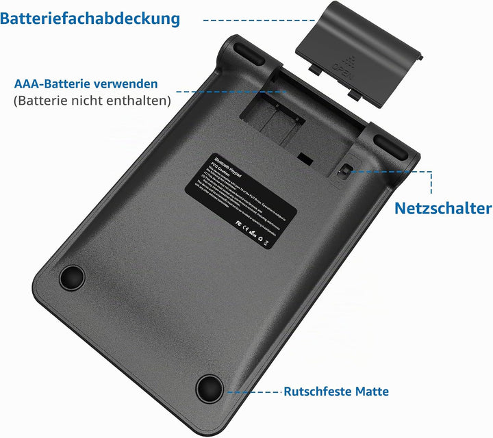 Cateck Ziffernblock Bluetooth, Nummernblock Numpad Bluetooth Ziffernblock mit 22 Tasten und Mehreren