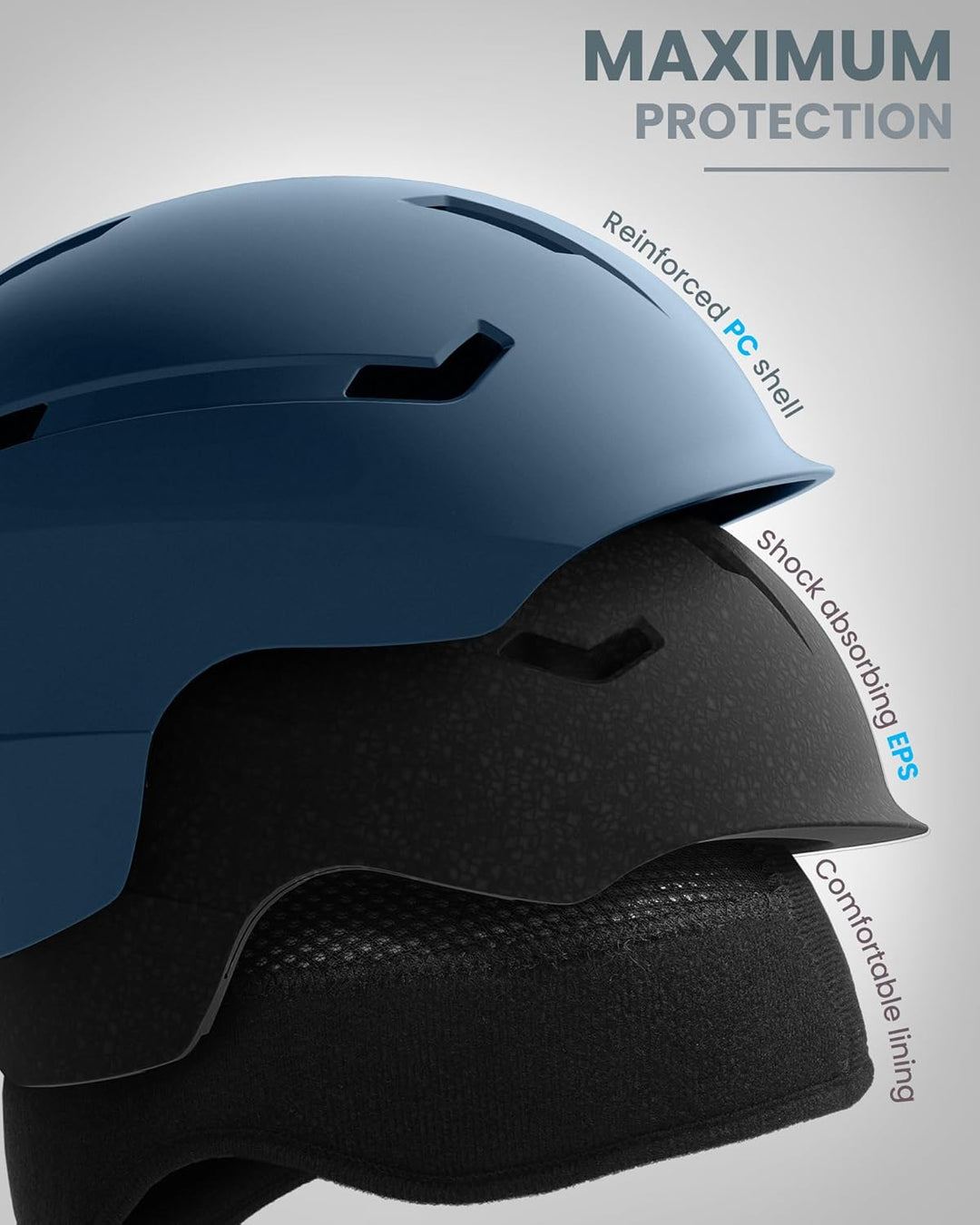 OutdoorMaster Skihelm-Set, Snowboard-Helm mit Brille für Erwachsene - 12 Belüftungsöffnungen - Skihe