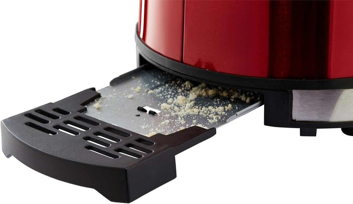 KHG Toaster TO-852 MRE | Toaster 2 Scheiben Rot 850 W | mit Brötchenaufsatz, 6 Röstgradstufen mit Br