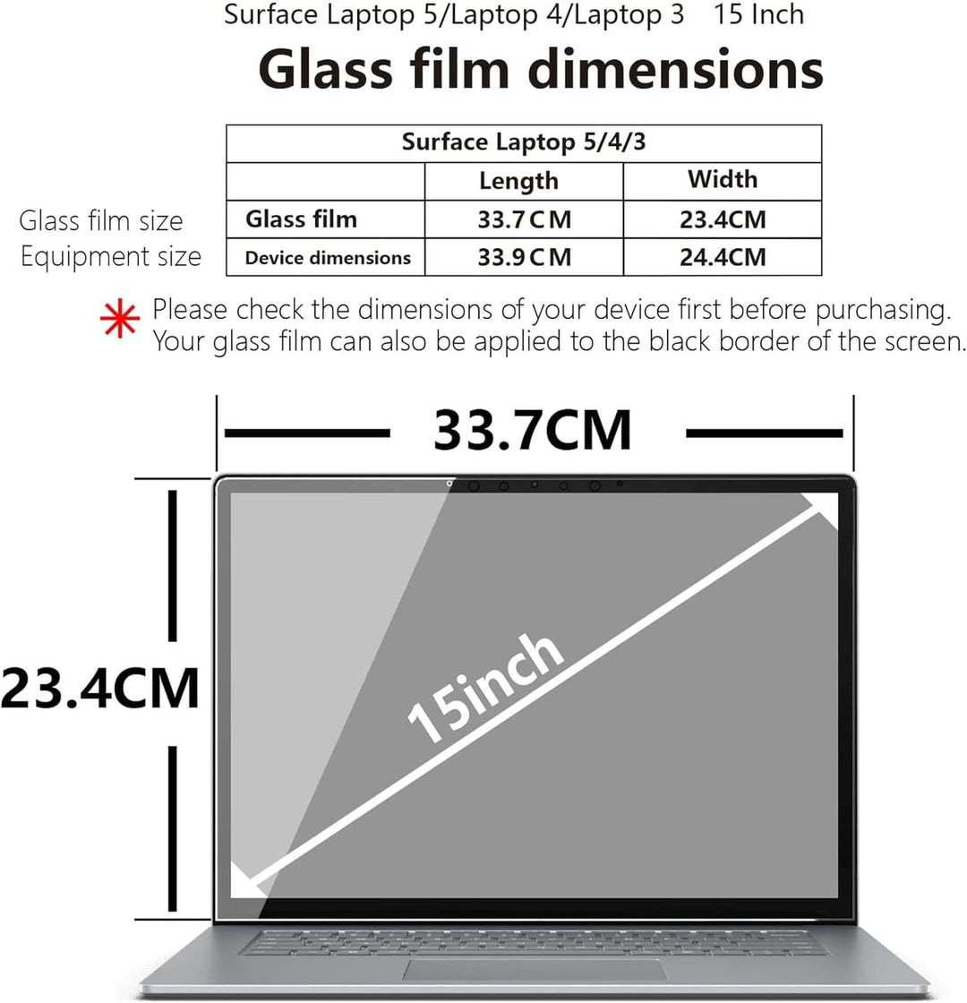 MEGOO Microsoft Surface Laptop 5 Schutzfolie gehärtetes Glas, Einfache Installation/ 9H Härte/Klar A