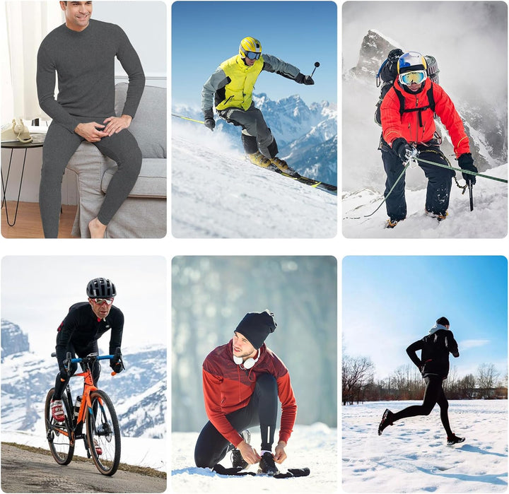 SIMIYA Lange Unterhosen Herren, Extra Warm Thermounterhose Gefütterte Unterhosen Männer Lang, Thermo