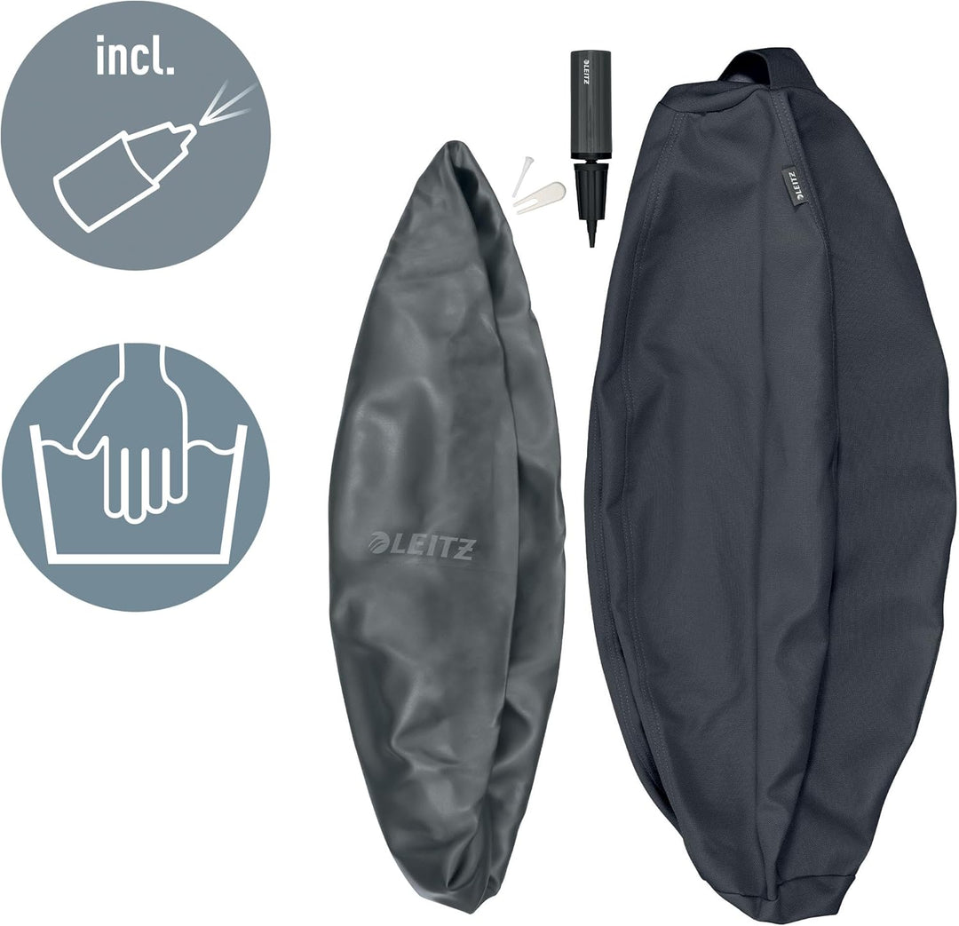 Leitz Ergo Active Sitzball mit Anti-Wegroll-Funktion, Ergonomische Alternative zum Bürostuhl, Gymnas