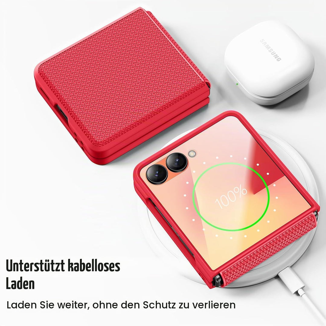 Doeshine für Samsung Galaxy Z Flip 7 Hülle [Not für Flip 7FE] mit Scharnierschutz &amp; Displayschutzfol
