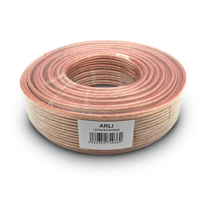 Lautsprecherkabel 100m 2x2,5 mm² Lautsprecher Kabel transparent Boxenkabel Polaritätskennzeichnung 1