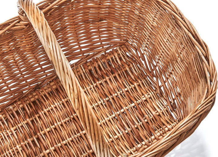Kobolo Einkaufskorb LEON aus gekochter Weide 45x32x34 cm Braun