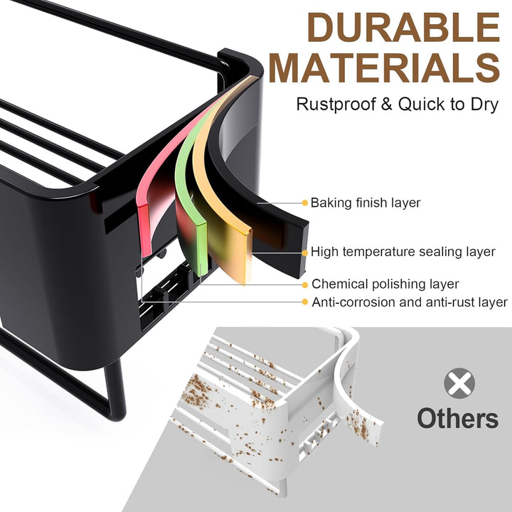 necvha Duschablage ohne Bohren - 4 Stück Badezimmer Organizer, grosse Kapazität Badregal mit Haken,