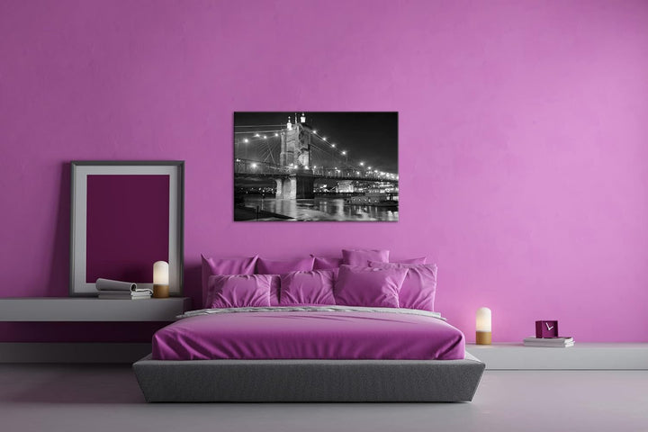deyoli gigantische Hängebrücke in Ohio Format: 80x60 Effekt: Schwarz&Weiss als Leinwandbild, Motiv f