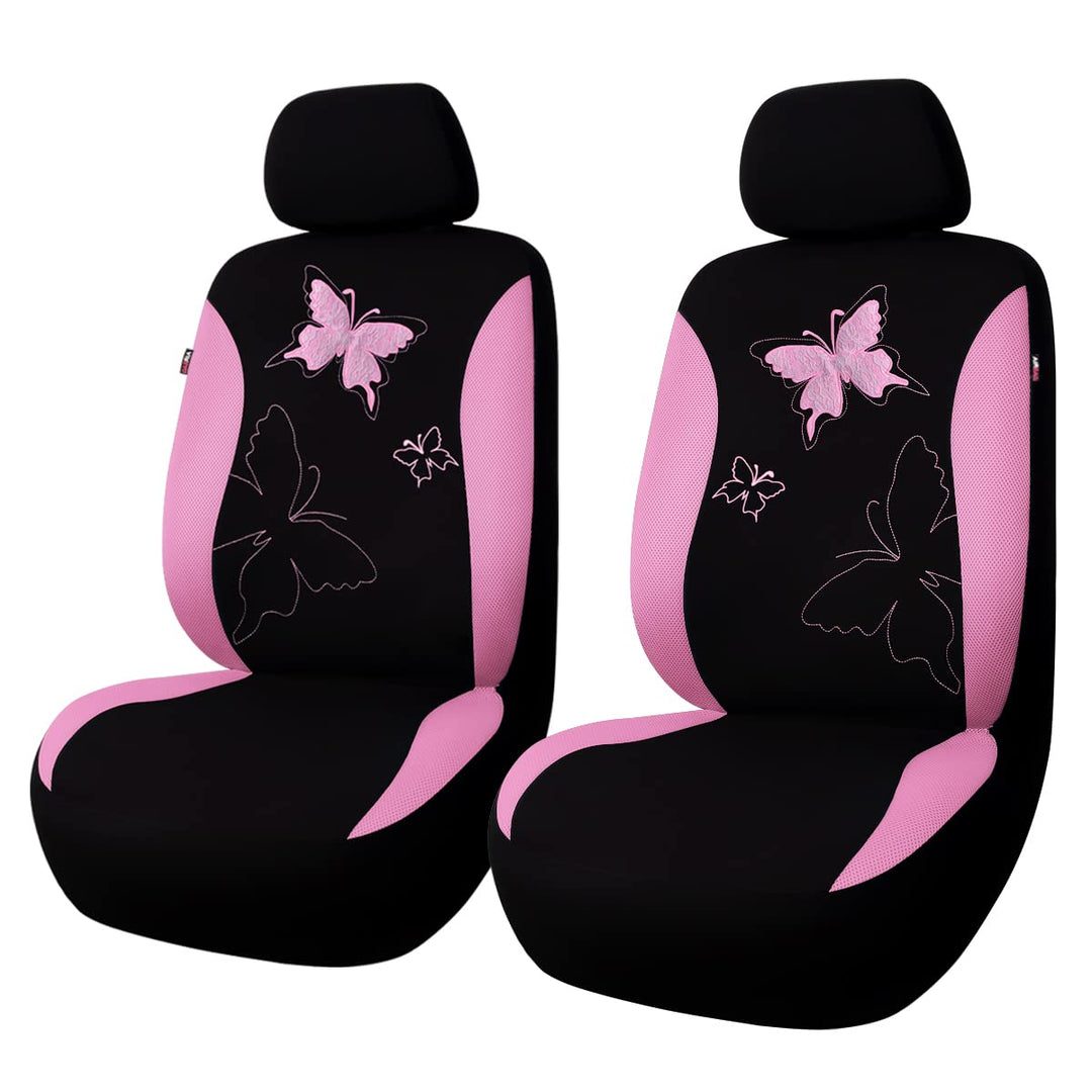 Flying Banner Maschen Schmetterling Universal für Auto Sitzbezüge Mit Seitenairbags (Rosa, Vordersit