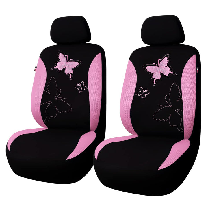 Flying Banner Maschen Schmetterling Universal für Auto Sitzbezüge Mit Seitenairbags (Rosa, Vordersit