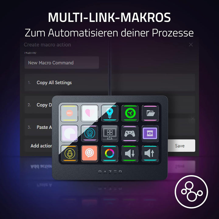 Razer Stream Controller X - All-in-One-Controller für Streaming (15 Switchblade-Tasten, Multi-Link-M