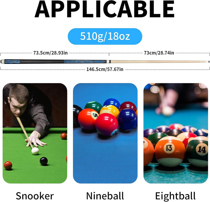 LOTKEY Pool Stick, Pool Cue 58&