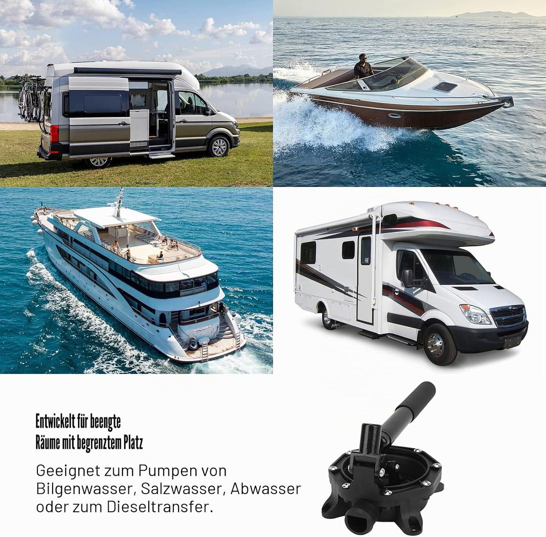 VOBOR Marine-Bilgenpumpe, manuell, selbstansaugend, 45 l/min, 720 g/h, Aluminiumlegierung für Wasser