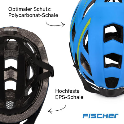 FISCHER Unisex – Erwachsene Urban Lano Fahrradhelm L/XL, 58-61 cm Blau-Gelb, L/XL, 58-61 cm Blau-Gel