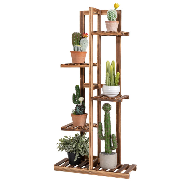 RELAX4LIFE Blumentreppe 5-stufig, Blumenregal Holz, Blumenständer mit 5 Ebenen, Pflanzenständer Frei