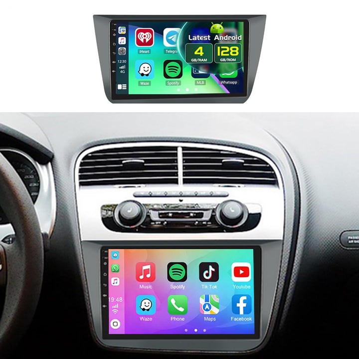4+128GB Android 15 Autoradio für Seat Altea 2004-2015, Toledo 2004-2009 Wireless Carplay Android Aut