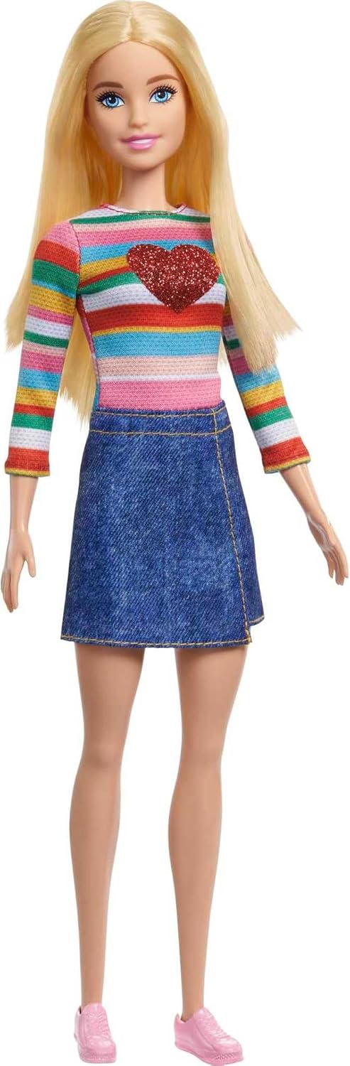 Barbie Puppe, Malibu Adventure for Two Serie, blonden Haaren, Herz Shirt, Denim Shirt, inkl Puppe, G